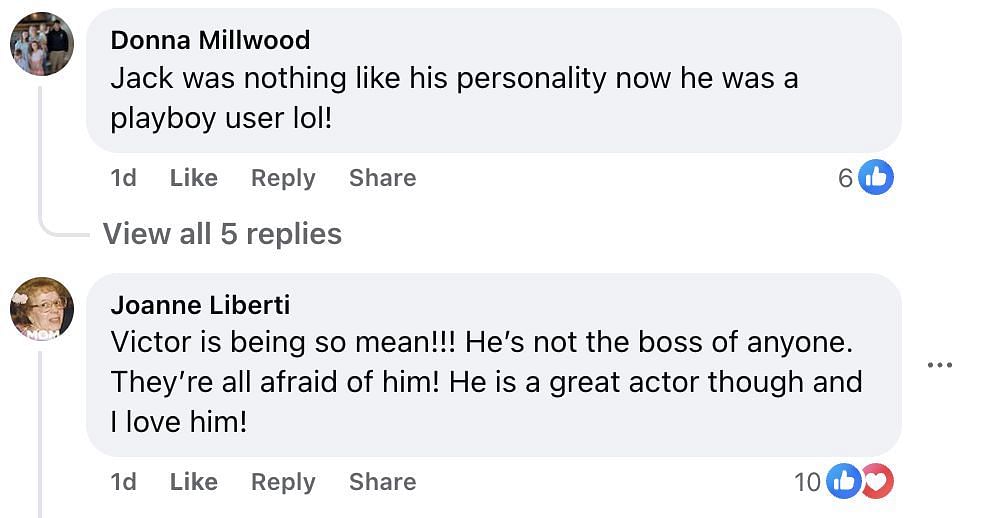 Comment about The Young and the Restless (Image via Facebook)